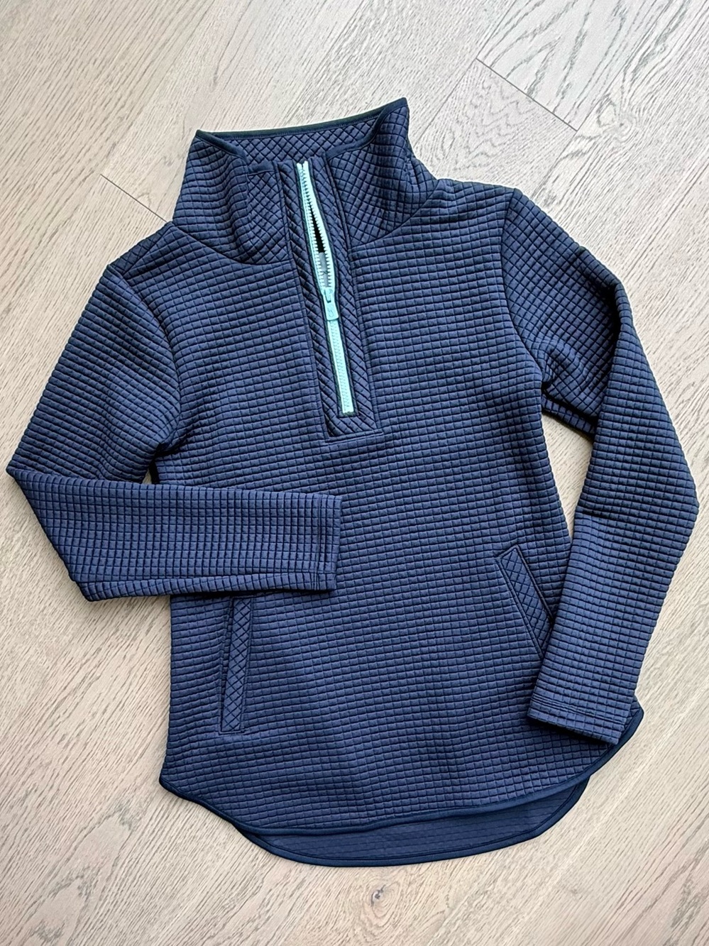 923 Dudley Stephens Laurel Pullover Navy Crystal Blue Waffle XS NWT
